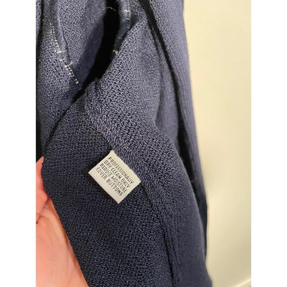 St. John Basics Navy Santana Knit Open Front Cardigan - Picture 9 of 9